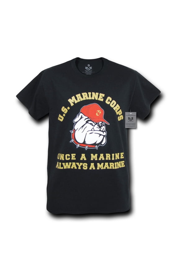 S26 - Basic Military T - Shirts-MarineCorp Dog Black-M