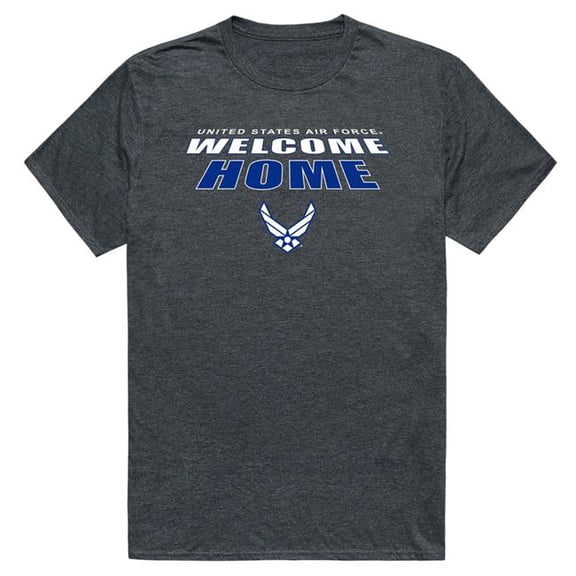 Rapid Dominance S34-AIR-HCH-01 Welcome Home Air Force Short Sleeve T-Shirt, Heather Charcoal - Small