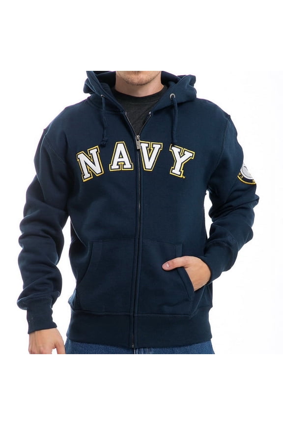 S43 - Full Zip Fleece Military Hoodies-US Navy Navy-S