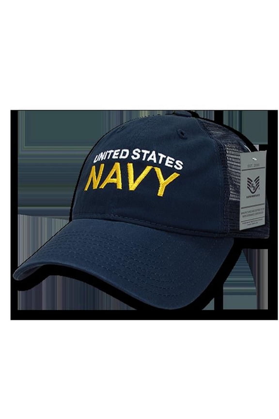 Rapid Dominance S79-NVY-NVY Relaxed Trucker Caps, Navy