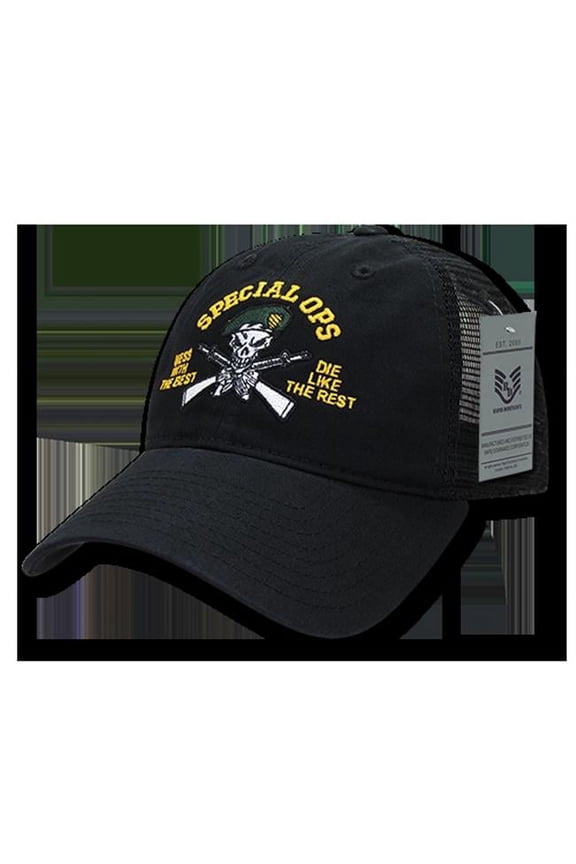 Rapid Dominance S79-SPECOPS-BLK Relaxed Trucker Spec Ops Caps, Black