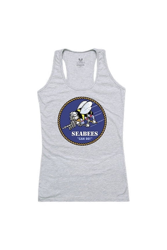 G02 Graphic Tanks, Distressed Flag-Seabees - H.Grey-XL