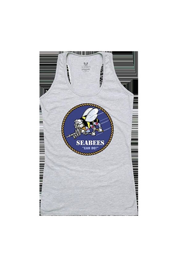 Seabees Graphic Tank Top, Heather Gray - Large