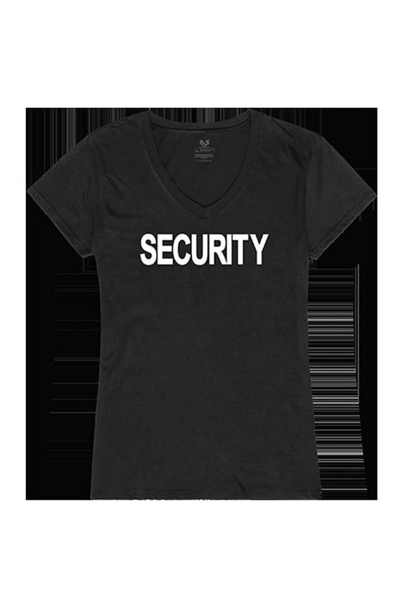 Rapid Dominance Security Graphic V-Neck T-Shirts, Black - Medium