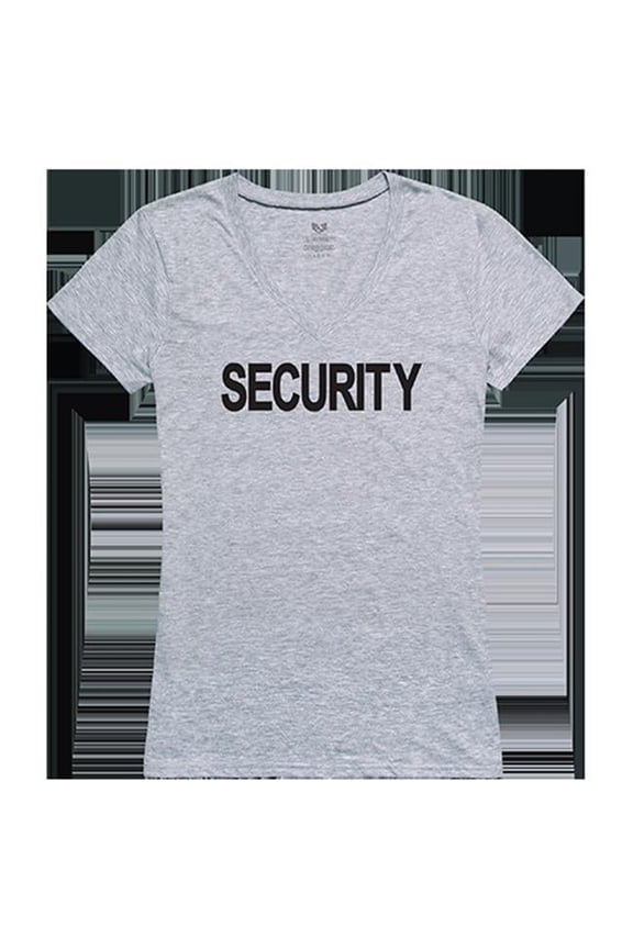 Security Graphic V-Neck T-Shirts, Heather Grey - 2XL