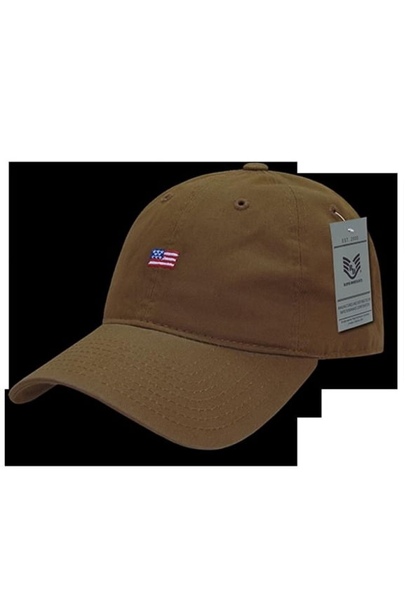 Small USA Flag Relaxed Graphic Cap, Coyote