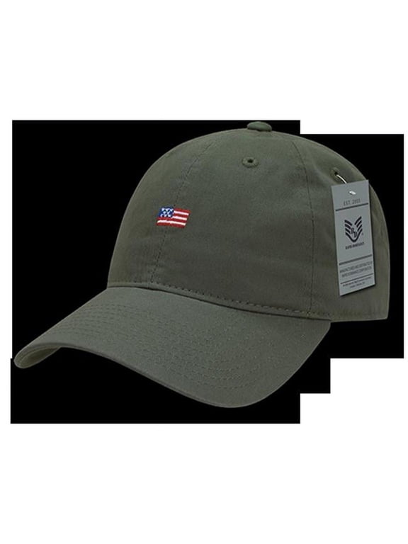 Rapid Dominance Small USA Flag Relaxed Graphic Cap, Olive