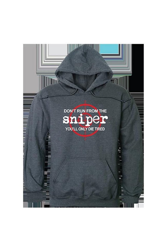 Rapid Dominance Sniper Graphic Pullover Sweatshirt, Heather Charcoal - Large