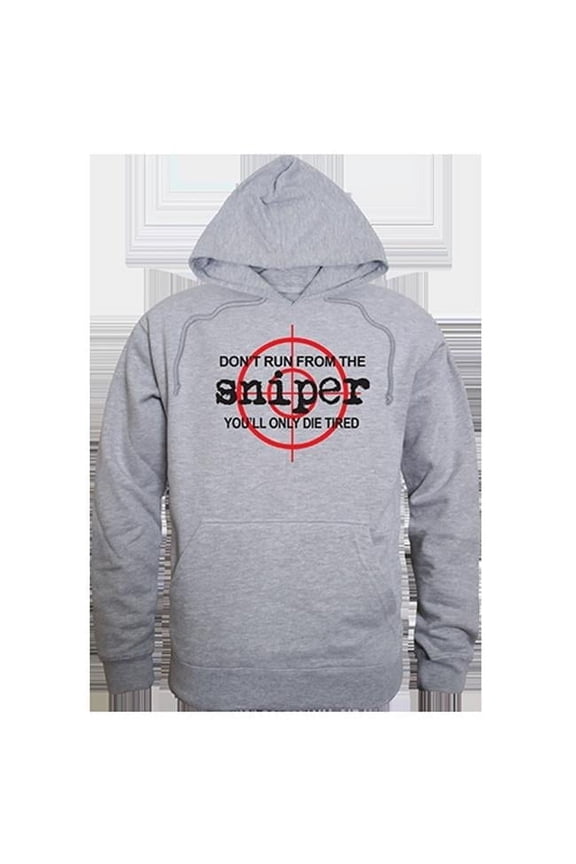 Sniper Graphic Pullover Sweatshirt, Heather Gray - Small