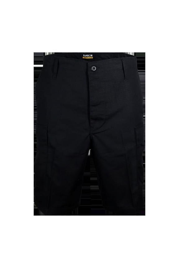 T113-PL-BLK-W38 RDT Cotton Ripstop Shorts, Black - Size 38