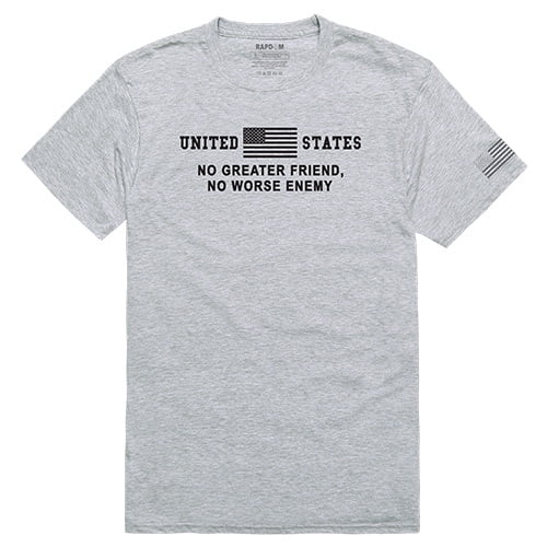 Rapid Dominance TS1-792-H08-03 No Greater Tactical Graphic T-shirt, Heather Grey - Large