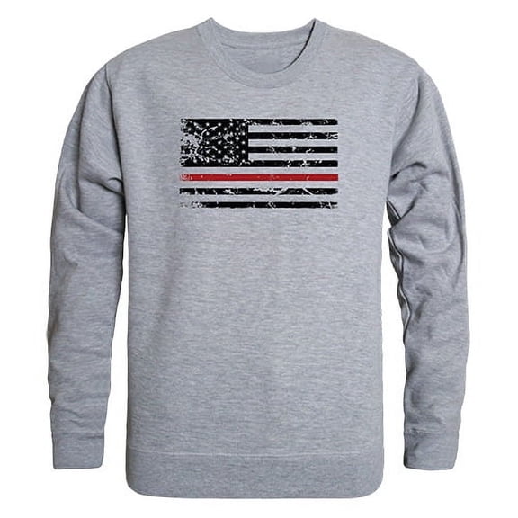 Rapid Dominance TS2-785-HGY-02 Thin Red Line Graphic Crewneck Sweatshirt, Heather Grey - Medium