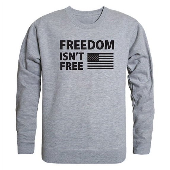 Rapid Dominance TS2-796-HGY-02 Freedom Isnt Graphic Crewneck Sweatshirt, Heather Gray - Medium