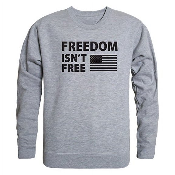 Rapid Dominance TS2-796-HGY-04 Freedom Isnt Graphic Crewneck Sweatshirt, Heather Gray - Extra Large