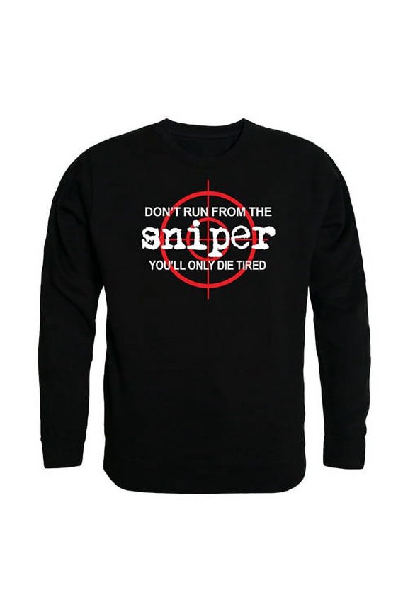 TS2-797-BLK-05 Sniper Graphic Crew Neck Sweatshirt, Black - 2X