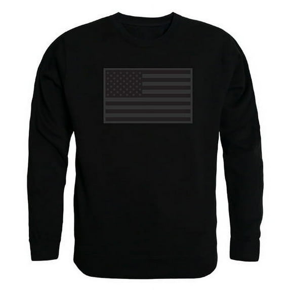 Rapid Dominance TS2-799-BLK-03 Tonal Flag Graphic Crew Neck Sweatshirt, Black - Large