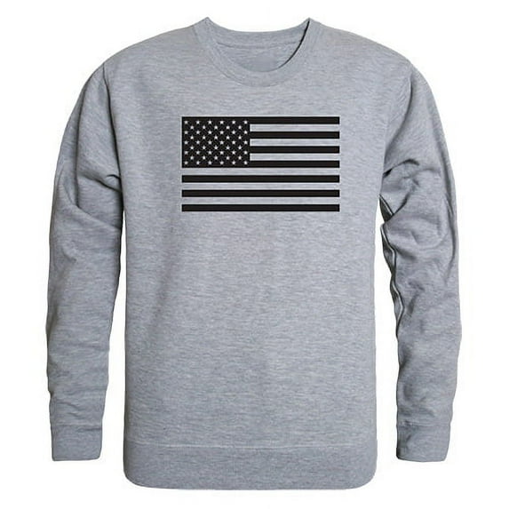Rapid Dominance TS2-799-HGY-03 Tonal Flag Graphic Crewneck Sweatshirt, Heather Gray - Large