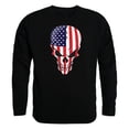 thumbnail image 1 of Rapid Dominance TS2-801-BLK-02 Skull Flag Graphic Crew Neck Sweatshirt, Black - Medium, 1 of 1