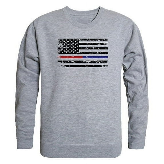 Rapid Dominance TS2-814-HGY-05 TRL & TBL Dual Flag GRPX Crewneck Sweatshirt, Heather Grey - 2X