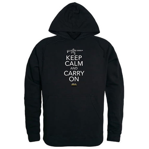 Rapid Dominance TS4-778-BLK-01 Keep Calm & Carry on Graphic Pullover Hoodie, Black - Small