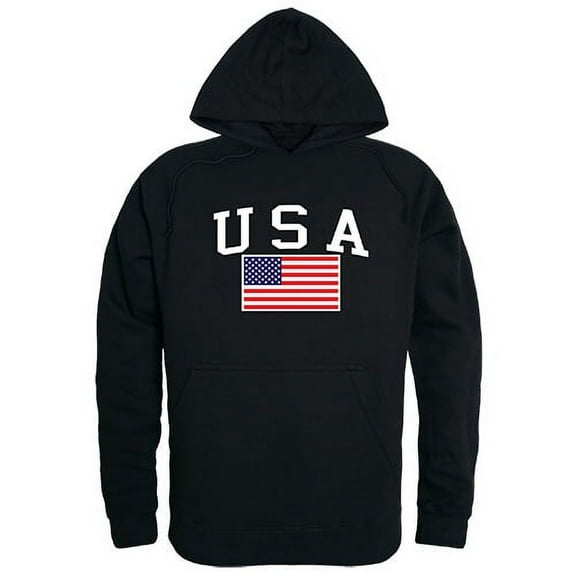 Rapid Dominance TS4-789-BLK-01 USA & Flag Graphic Pullover Hoodie, Black - Small