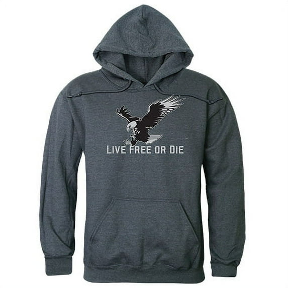 Rapid Dominance TS4-793-HCH-03 Live Free Graphic Pullover Sweatshirt, Heather Charcoal - Large