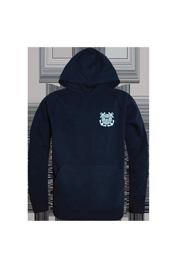 U.S. Coast Guard Emblem Graphic Mens Pullover Hoodie [Navy Blue - 2XL]