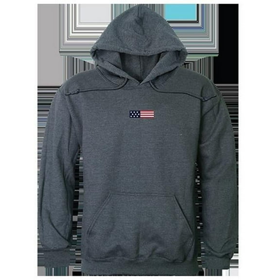 Rapid Dominance US Flag 1 Graphic Mens Pullover Hoodie [Heather Charcoal Grey - 2XL]