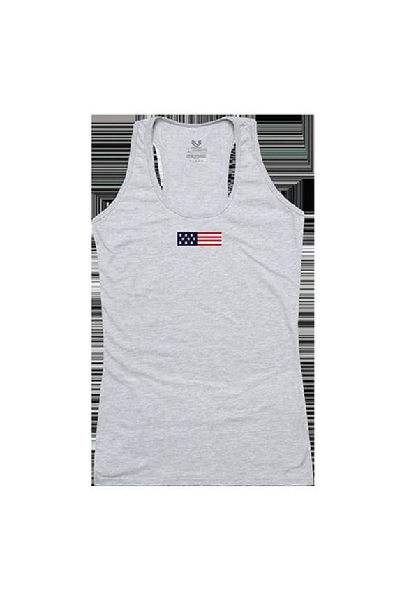 US Flag 1 Graphic Tank Top, Heather Gray - 2XL