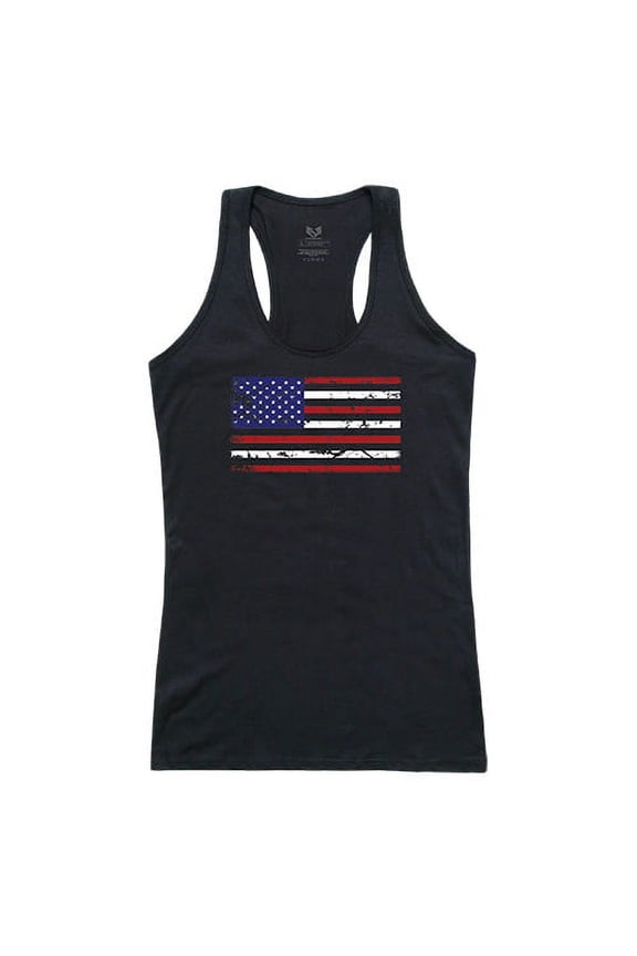US Flag Graphic Tank Top, Black - Large