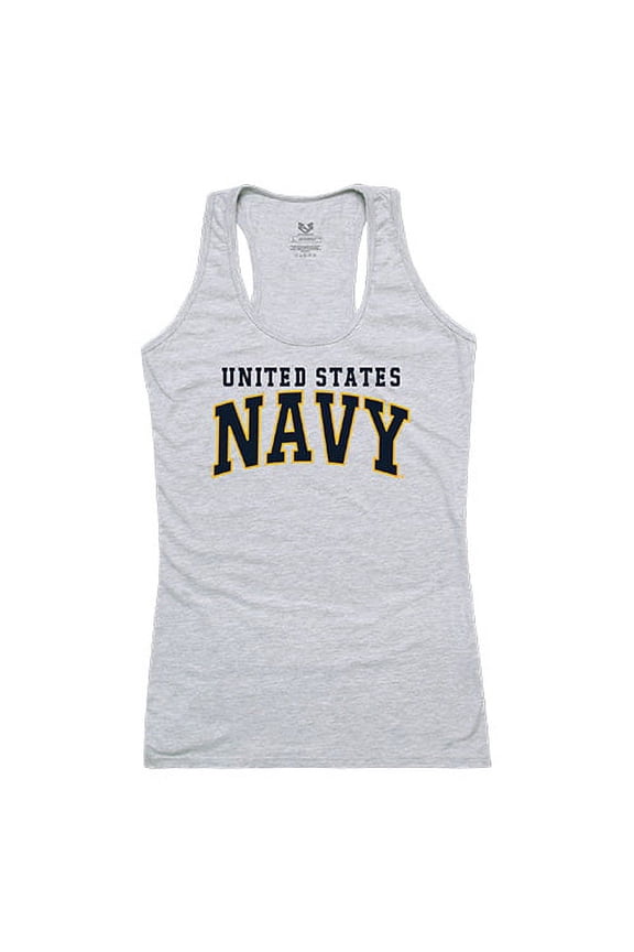 US Navy 3 Graphic Tank Top, Heather Grey - Medium