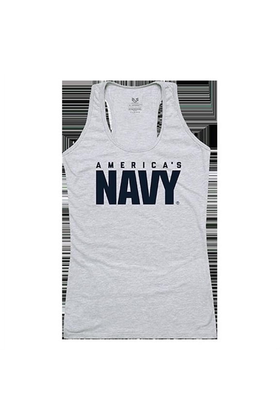 US Navy Graphic Tank Top, Heather Grey - Extra Large