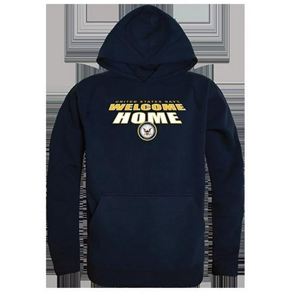 Rapid Dominance US Navy Welcome Home Graphic Mens Pullover Hoodie [Navy Blue - S]