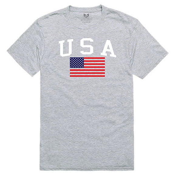 Rapid Dominance USA & Flag Relaxed Graphic Tee Shirt, Heather Gray - Extra Large