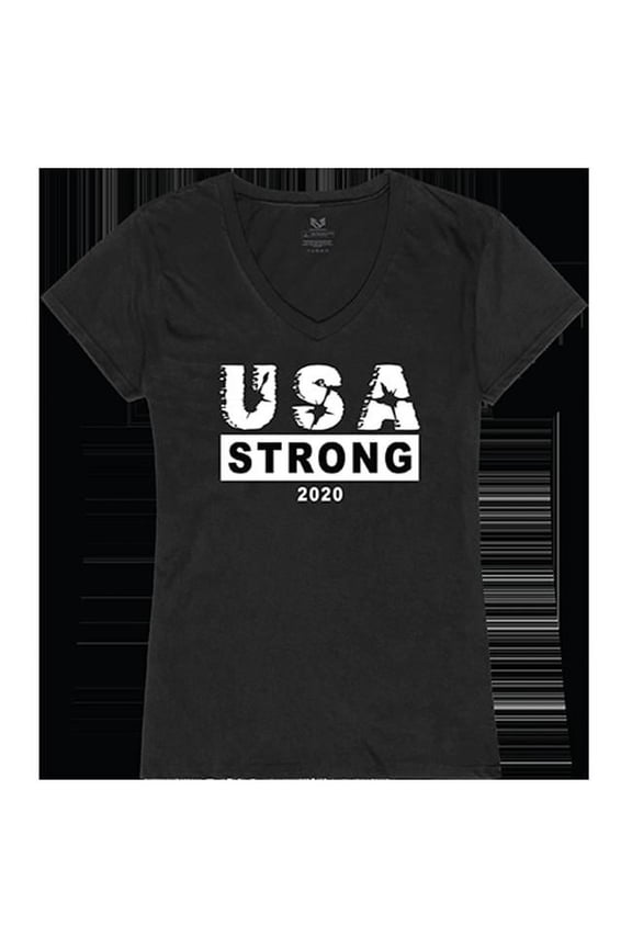 Rapid Dominance USA Strong 3 Graphic V-Neck T-Shirts, Black - 2XL
