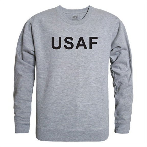 Rapid Dominance USAF Text Graphic Mens Crewneck Sweatshirt [Heather Grey - 2XL]