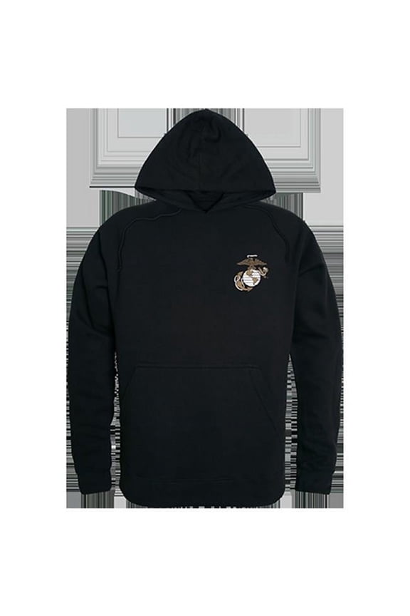 USMC Graphic Pullover Sweatshirt, Black - Large