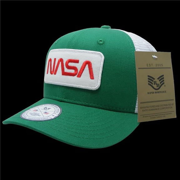 Rapid Dominance Worm NASA Patch Trucker Cap, Kelly & White - One Size