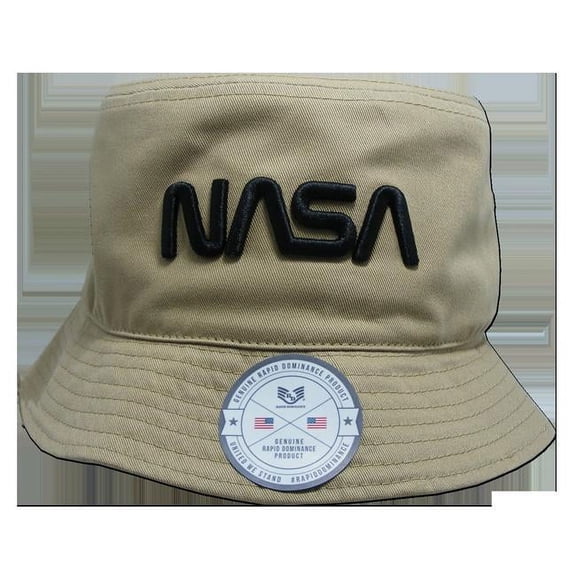 Rapid Dominance  Worm NASA Relaxed Bucket Hat, Khaki - Large & Extra Large