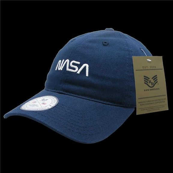 Rapid Dominance Worm NASA Relaxed Cap, Navy - One Size