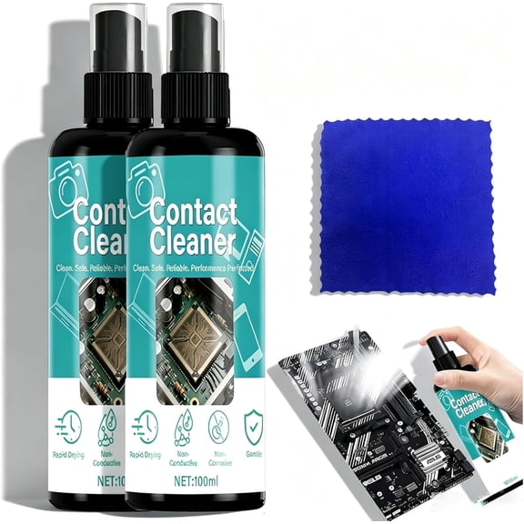 Rapid Drying PCB & Motherboard Cleaner, 100ml Precision Electronic Contact Cleaning Solution for Laptop TV Keyboard Automotive Electronics (2Pcs)