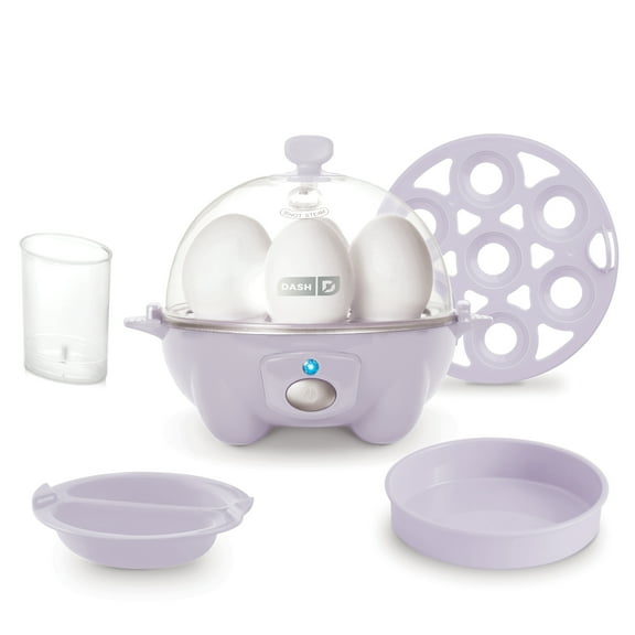 Dash 3-in-1 Premium Rapid Egg Cooker, 7 Egg Capacity, with Removable Trays, for Hard Boiled Eggs, Poached Eggs and Omelets, Dishwasher Safe, Lavender