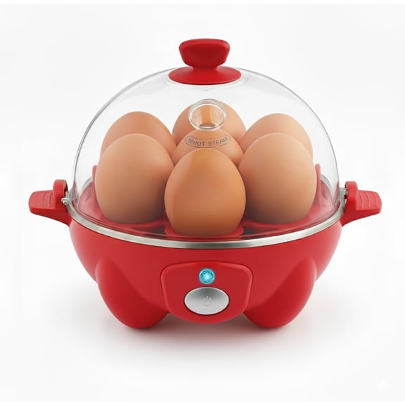 Rapid Egg Cooker - Boiler, Poacher & Steamer - Includes Measuring & Recipe Guide - Dishwasher Safe - BPA Free - Holds 7 Eggs, Black
