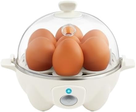 Rapid Egg Cooker - Boiler, Poacher & Steamer - Includes Measuring & Recipe Guide - Dishwasher Safe - BPA Free - Holds 7 Eggs, Cream