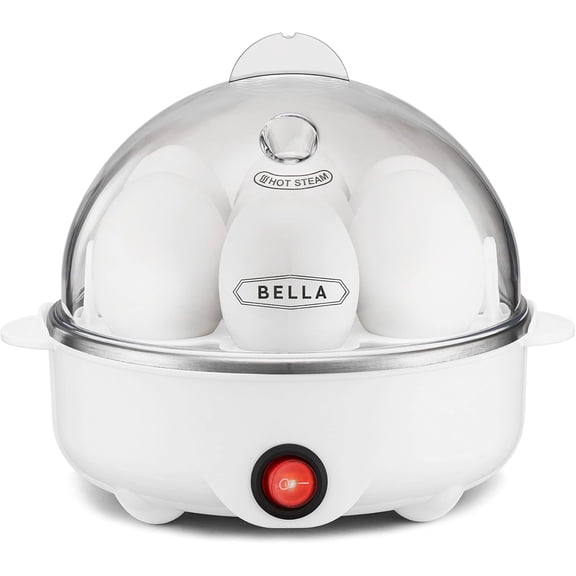 Rapid Electric Egg Cooker and Omelet Maker with Auto Shut Off, for Easy to Peel, Poached Eggs, Scrambled Eggs, Soft, Medium and Hard Boiled Eggs, 7 Egg Capacity Tray, Single Tier, White