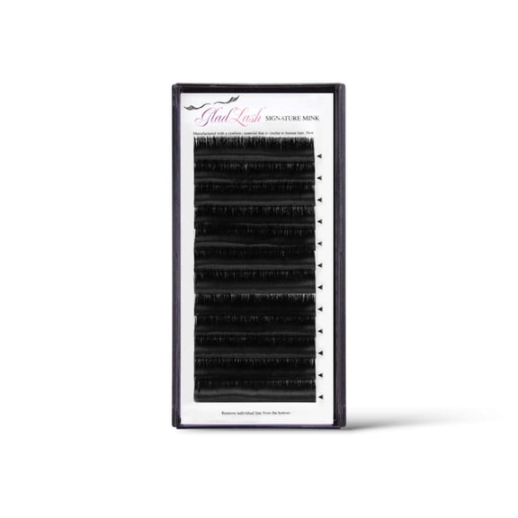 Rapid Fan Mega Volume Eyelash Extensions by Glad Lash | C Curl - 0.05mm Thickness | Synthetic Mink | 8mm Through 16mm Length Options | Vegan Lashes | Quick Pick-Up Individual Strands | Length (8mm)