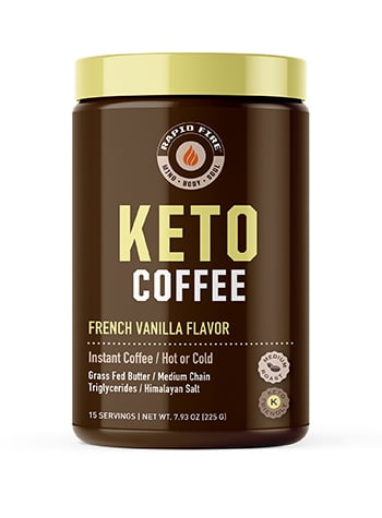 Rapid Fire French Vanilla Keto Instant Coffee Mix, 7.93 oz Canister