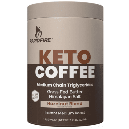 Rapid Fire Hazenlut Keto Instant Coffee Mix, 7.93 oz Canister