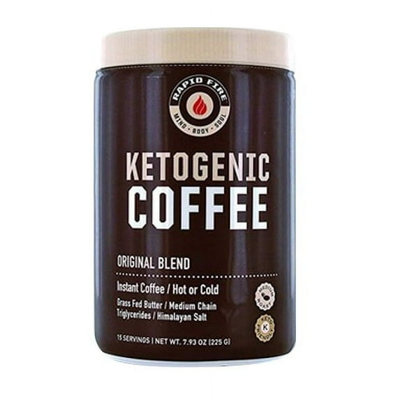 Rapid Fire Ketogenic Coffee Instant Coffee Mix, Original Blend, 7.9 Oz, 6 Pack
