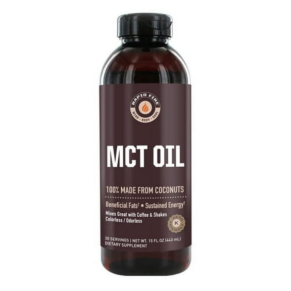 Rapid Fire Mct Oil with Beneficial Fats, Coconuts, 15 Oz, 6 Pack